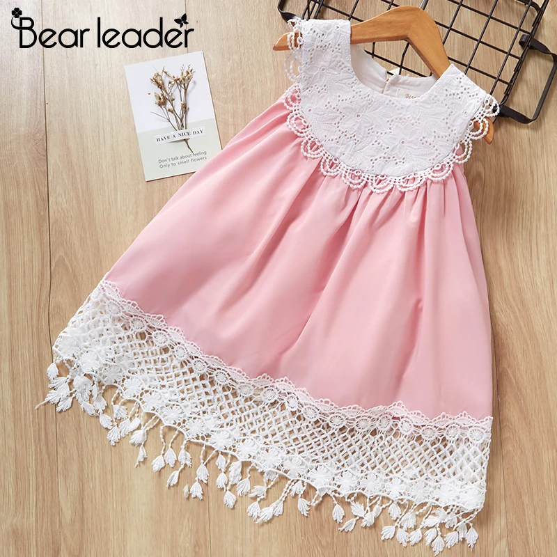 Платье для девочек Bear Leader новое летнее Повседневное платье с короткими рукавами