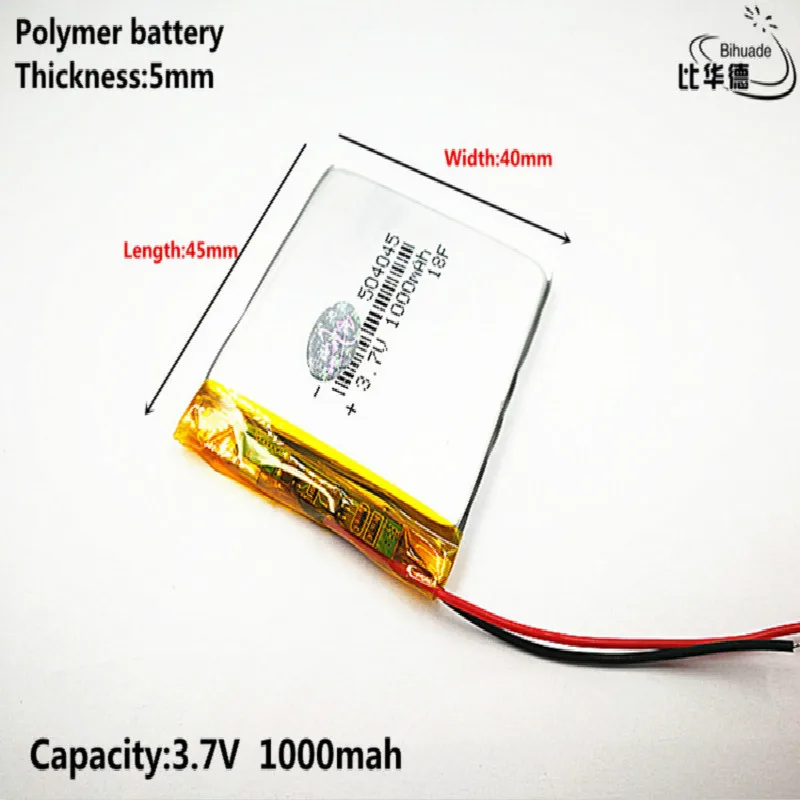 

Liter energy battery Good Qulity 3.7V,1000mAH,504045 Polymer lithium ion / Li-ion battery for TOY,POWER BANK,GPS,mp3,mp4