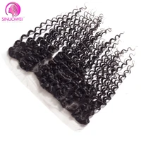 13x4 hd transparent lace front closure deep wave ear to ear lace frontal closure with baby hairs 100 human hair closure