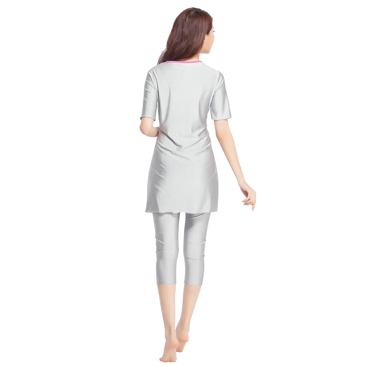 Женский купальник из 2 предметов с коротким рукавом и полным покрытием