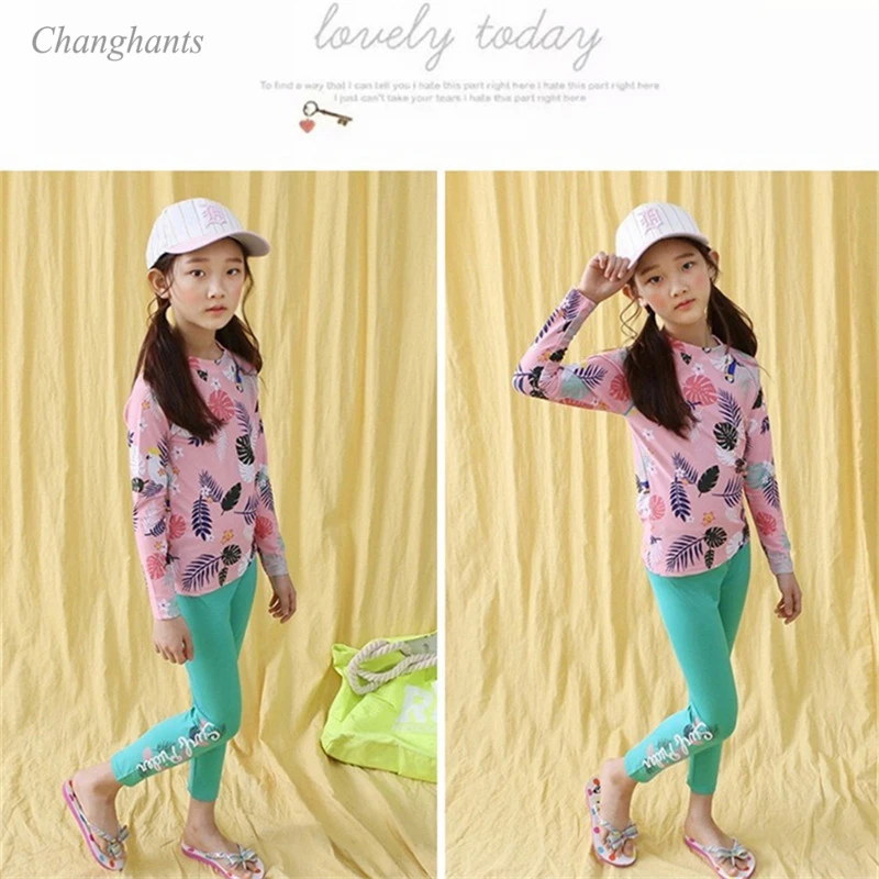 Купальник детский из двух предметов одежда для серфинга с длинным рукавом