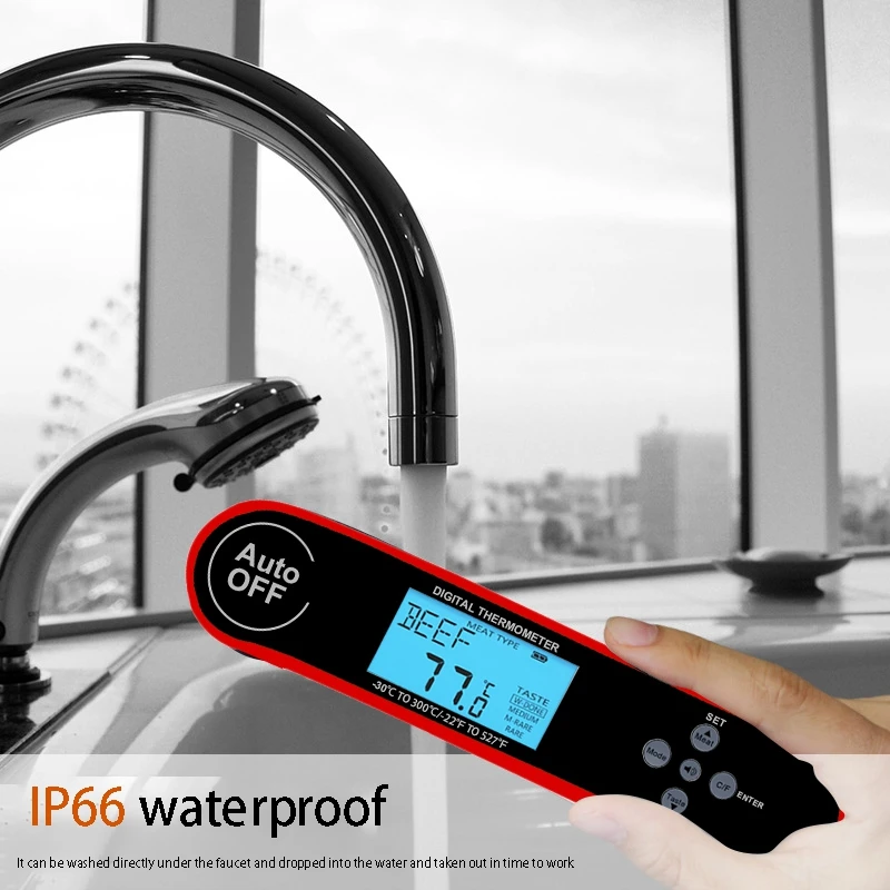 

Digital Instant Read Meat Kitchen Cooking Food Thermometer with net and Voice Alarm for Oil Deep BBQ Grilling
