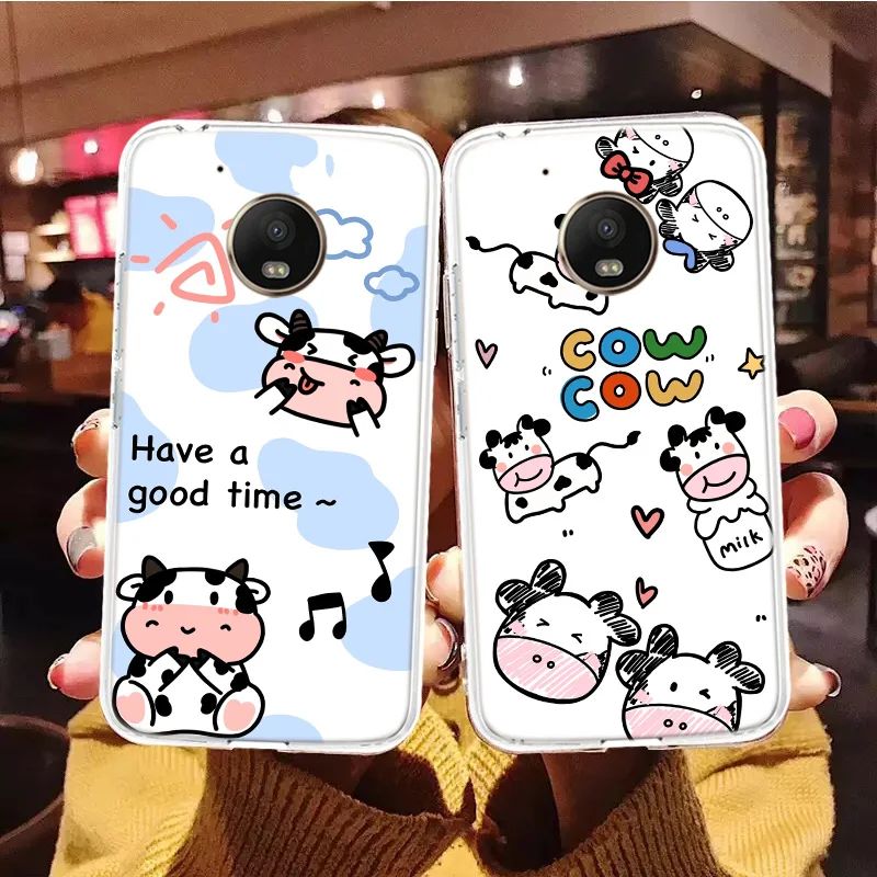 dairy cattle cow speckle cute silicon call phone case for motorola moto g9 play g8 plus g7 power g6 g5 e6 e5 one action macro free global shipping