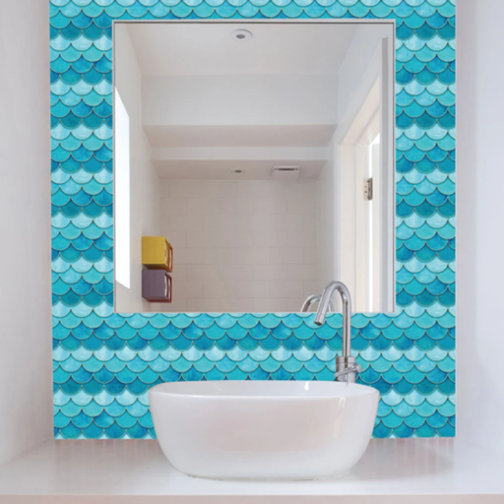 

Fish scale texture self-adhesive splicing wall paste 3D texture wall self-adhesive wallpaper paste1