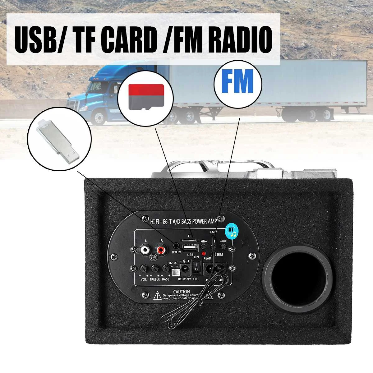 6 дюймов 12-24 В/110-240 в bluetooth сабвуфер динамик 500 Вт Авто Стерео усилитель домашний u-диск TF fm-радио высококачественный музыкальный плеер