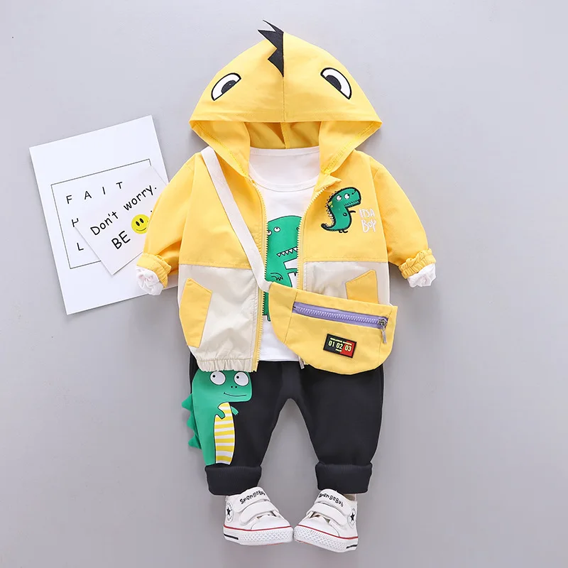 

New Spring Autumn Kids Cotton Clothes Baby Girls Boys Cartoon Hoodie T Shirt Pants 3pcs/Sets Fashion Children Casual Tracksuits