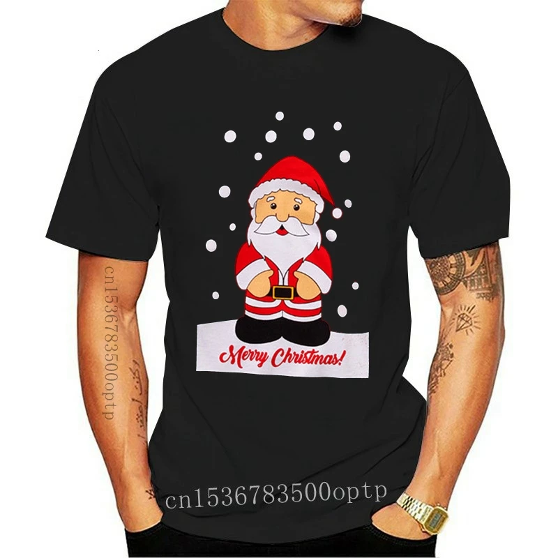 

New Santa Mens Christmas T-Shirt Xmas Joke Novelty Funny Printed 2021 Fashion Mens Short Sleeve T Shirts