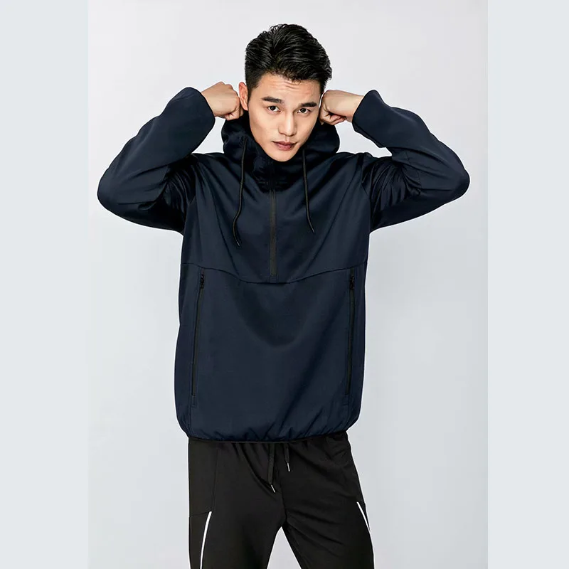 Мужская ветрозащитная велосипедная куртка с капюшоном на молнии