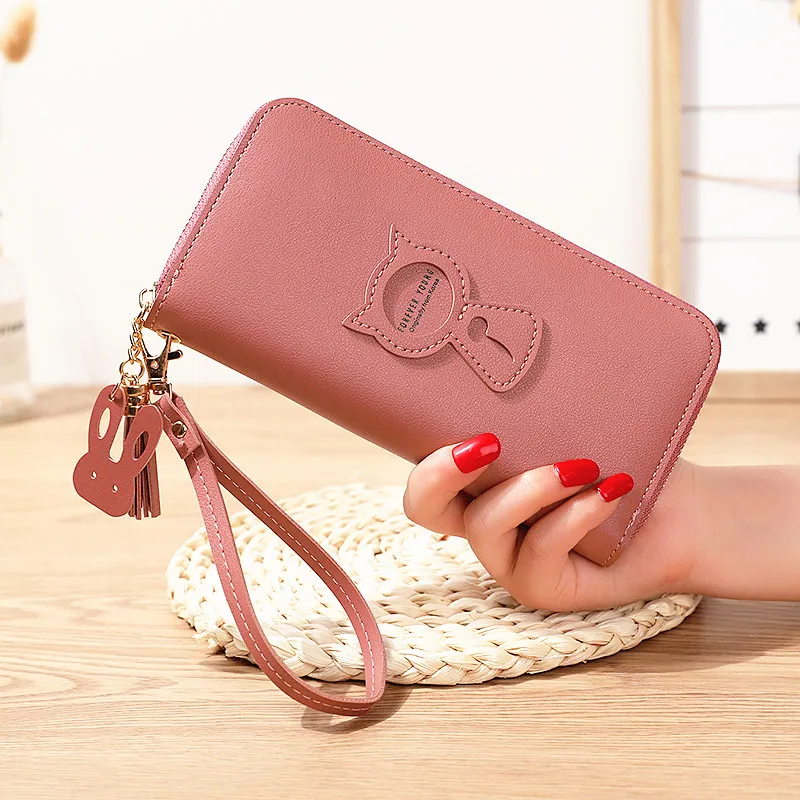 

New Long Women's Wallet Female Purses Tassel Coin Purse Card Holder Wallets Female Pu Leather Clutch Money Bag Pu Leather Wallet