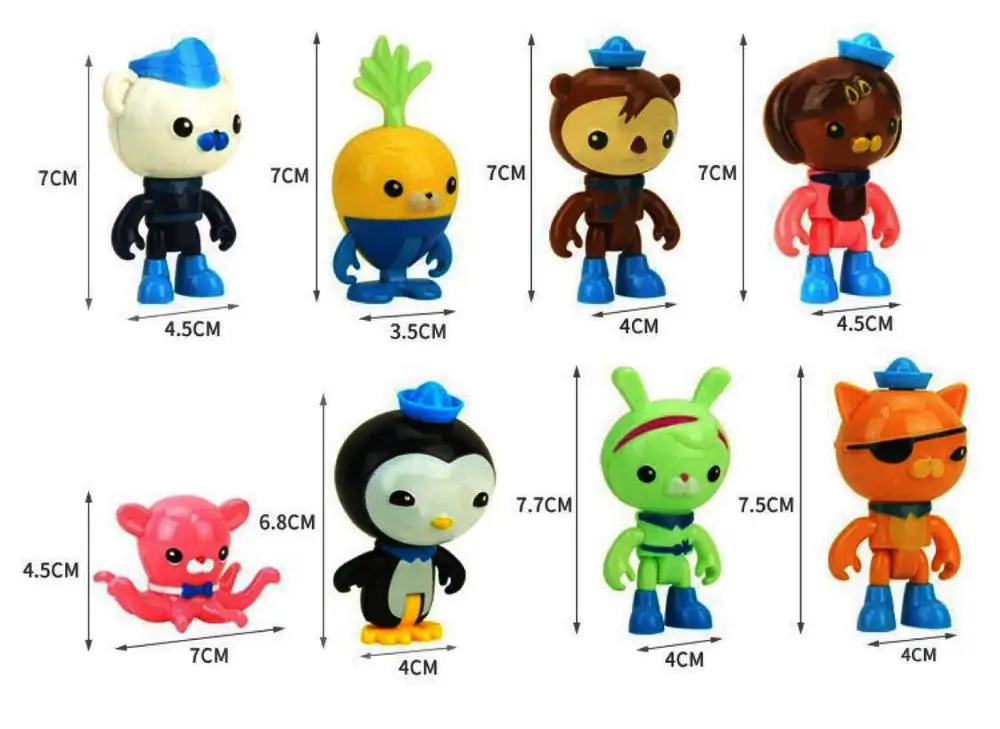 8 шт./компл. модель Octonauts игрушки фигурки песо капитан барнакулы Пингвин