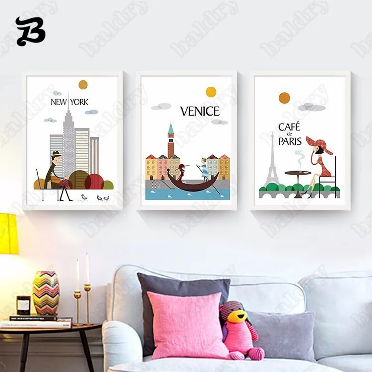 

Travel Cities Wall Pictures Nordic Home Decoration Travel Around The World Canvas Painting Wall Art for Living Room House Decor