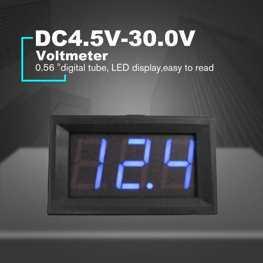 DC4.5V-30.0V 0.56in 2 провода светодиодный цифровой дисплей Вольтметр Электрический измеритель напряжения вольт тестер для авто батареи автомобиля мотоцикла
