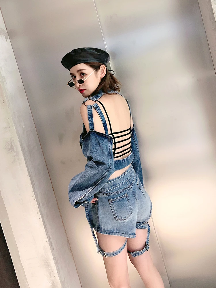 Европейские товары Новинка осени 2019 индивидуальная короткая джинсовая куртка с