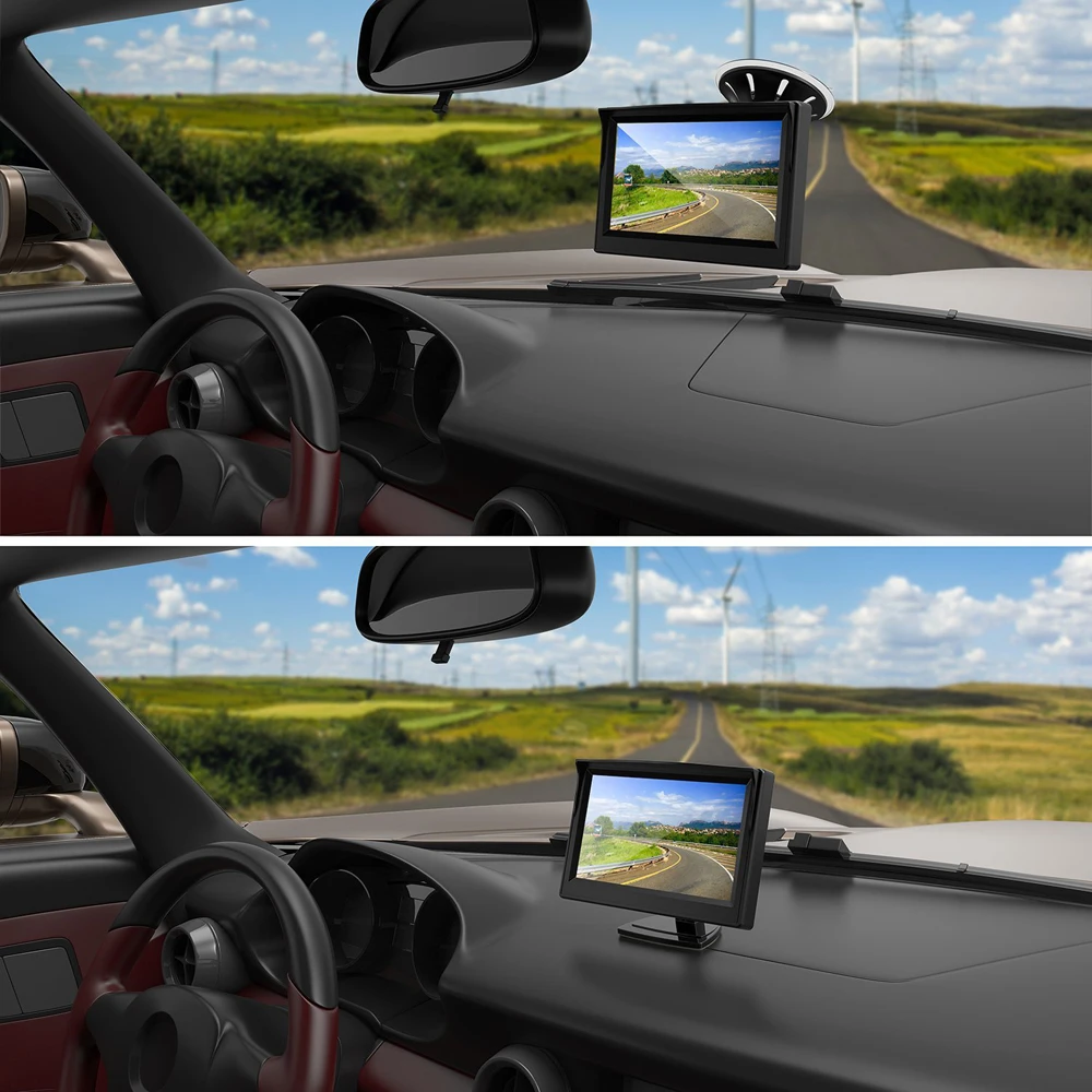 5-дюймовый TFT ЖК-экран автомобильный монитор HD800 * 480 парковки заднего вида с 2