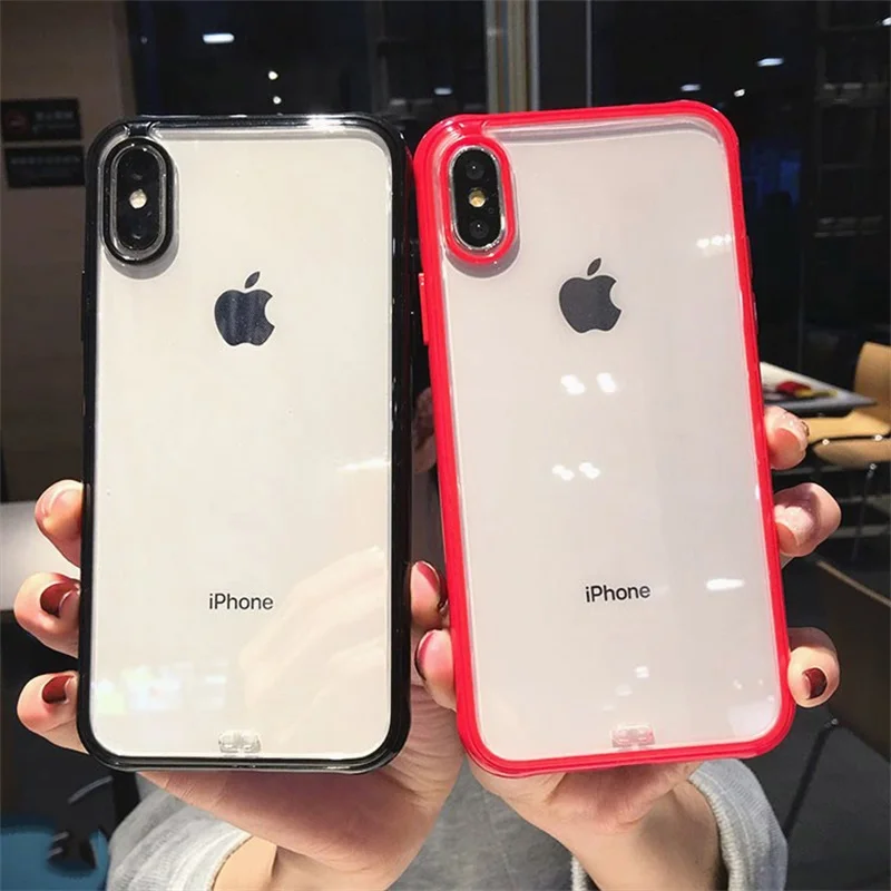 Прозрачный противоударный бампер силиконовый чехол для телефона iPhone 11 Pro X XS XR Max 6