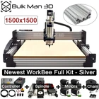 Маршрутизатор BulkMan 3D 1515 WorkBee с ЧПУ, полный комплект, Модернизированная 4-осевая система натяжения, свинцовый винт, гравер, деревообрабатывающий фрезерный станок