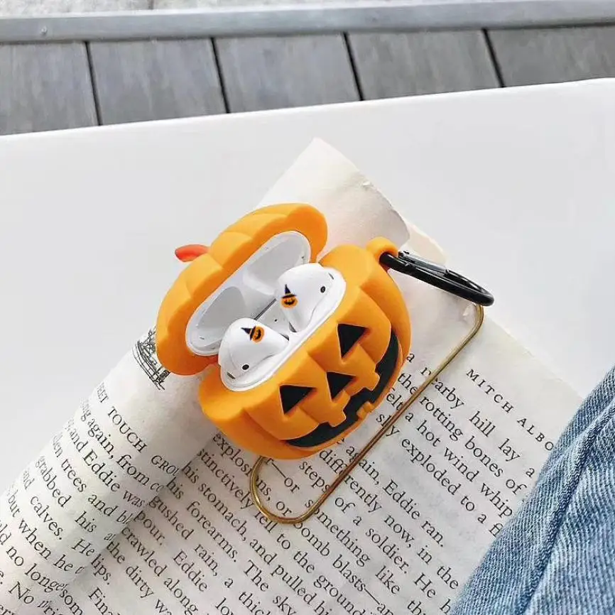 

Pumpkin 3D Earphone Case for AirPods Case Cover Silicone Dragon Unicorn Cartoon Headphone Cover Case for AirPods Charging Box