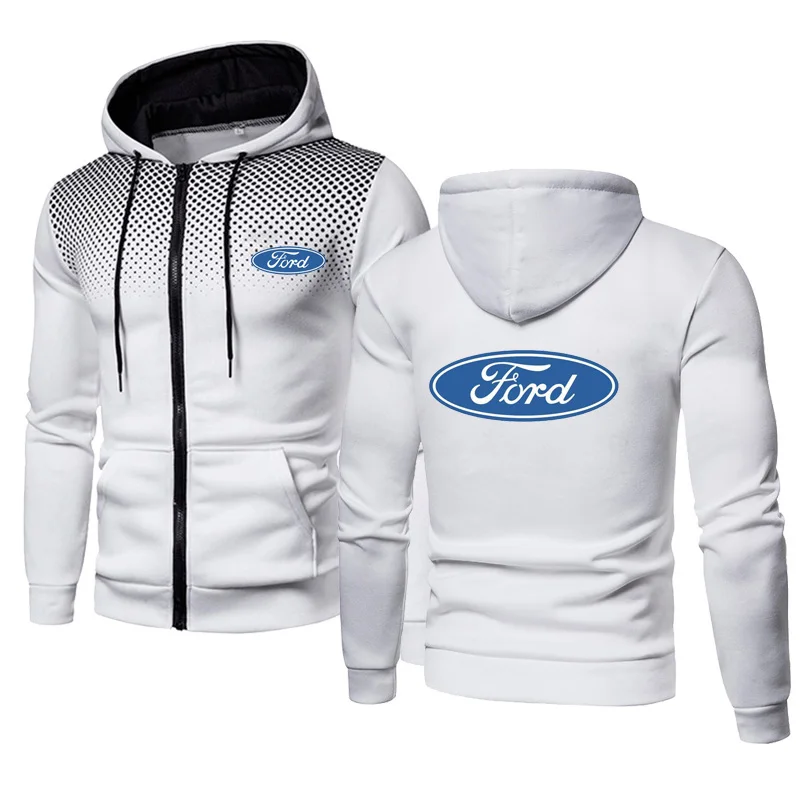 

Мужская хлопковая куртка в горошек, повседневная спортивная куртка с принтом логотипа автомобиля Ford, весна-осень 2021