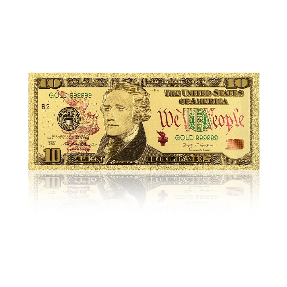 Горячая продажа Лучшая цена для цветных американских золотых банкнот 10 долларов