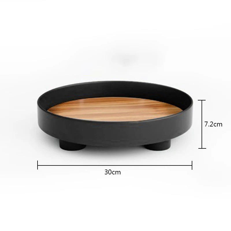 

1Pc Nordic Simple Round Storage Tray Living Room Bedroom Jewelry Tea Pot Display Plate Desktop Sundries Makeup Organizer