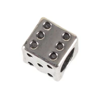 diy retro alloy jewelry spacer bead square dice pendant bracelet necklace clothing luggage decoration material pendant
