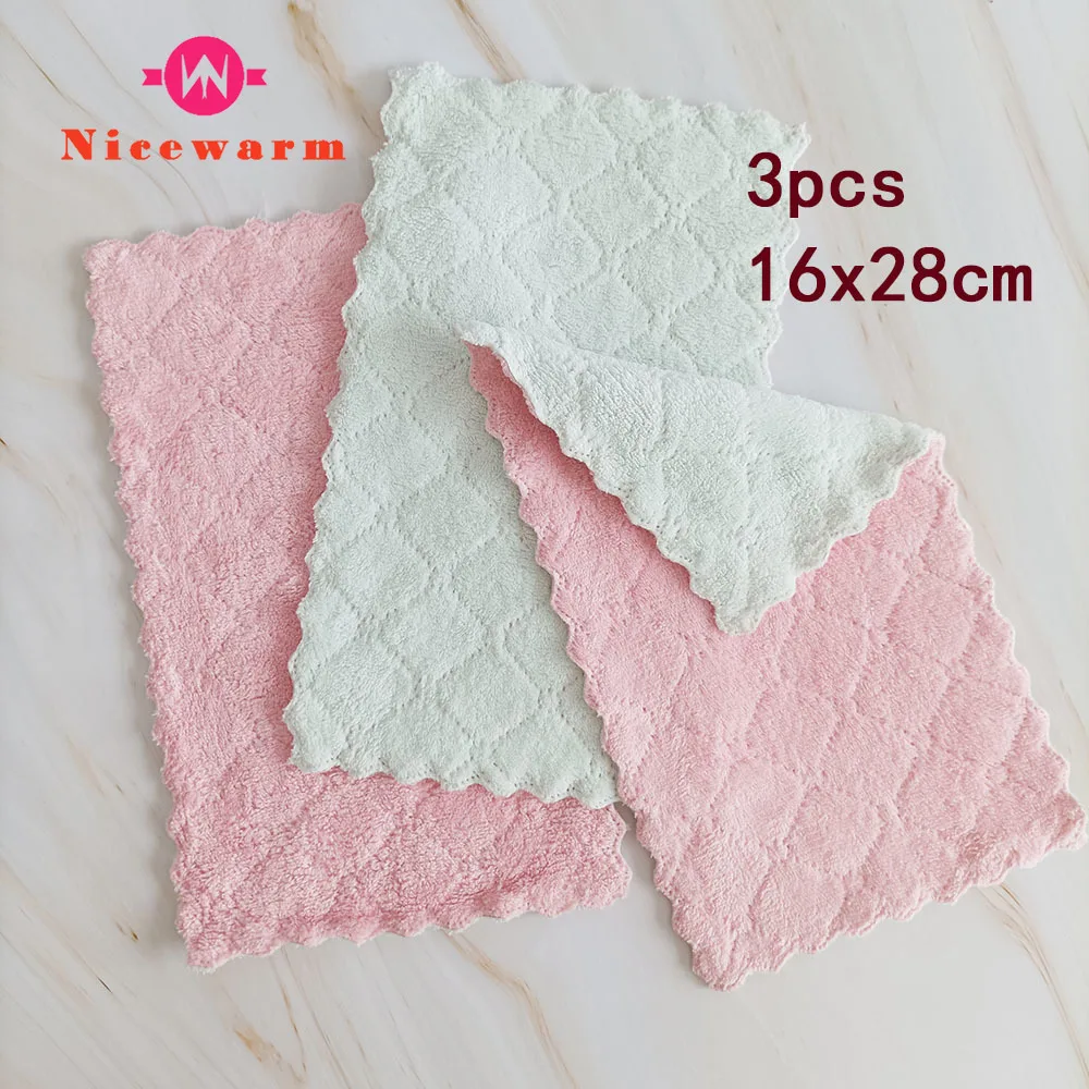 

Nicewarm 3pcs Super Thick Kitchen Cleaning Cloth 16x28cm Absorbent Handkerchief Insulation Cloth Cleaning Towel