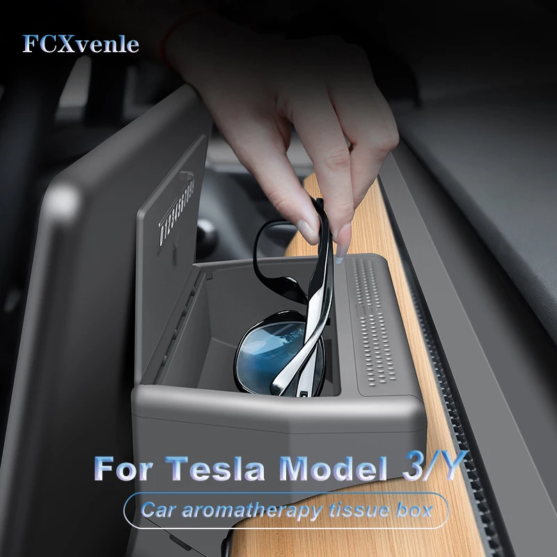 

FCXvenle, автомобильная ароматерапия, искусственные очки, чехол для Tesla, модель 3/Y, аксессуары, дарим 10 штук