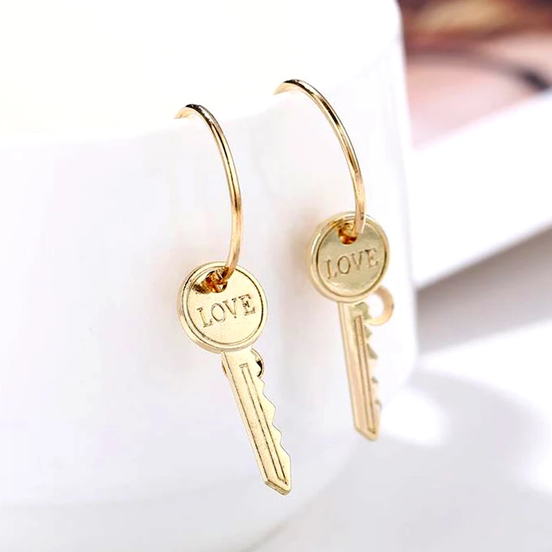 Серьги для ключей 1 пара Женские Ювелирные изделия креативные простые винтажные