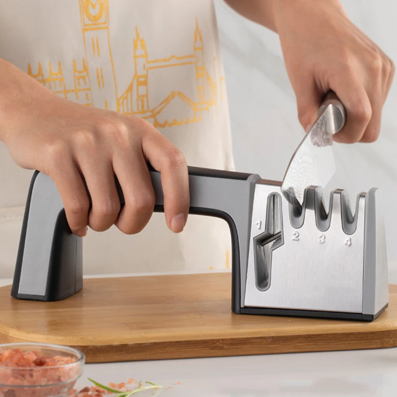 

4 в 1 точилка для ножей Профессиональная кухонная заточка каменные ножницы точильные ножи Алмазные Керамические точильные камни кухонные и...
