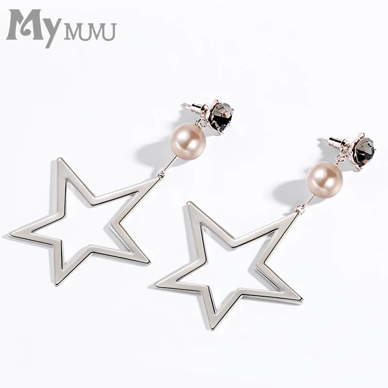 

2020 новые женские корейские длинные стильные универсальные шпильки для ушей посеребренные игольчатые звездочки для ушей