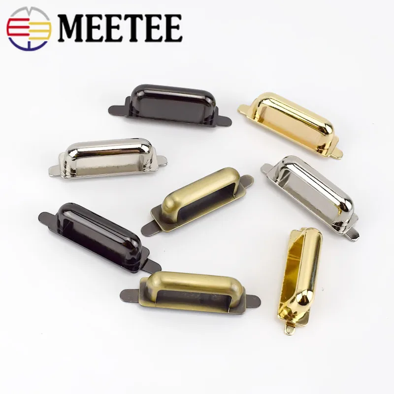 

Meetee 4pcs 25*9mm D Ring Metal Buckles Bridge Connector Hanger Bags Clip Hardware Decoration for Sewing Luggage Accessories