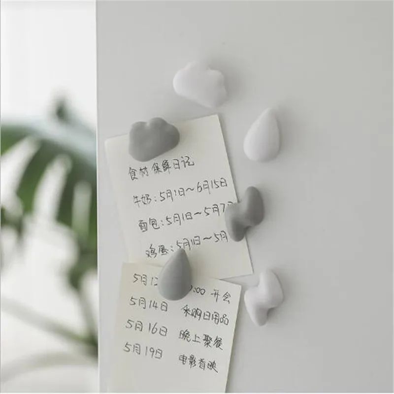 

3Pcs Fridge Magnets Cloud Raindrop Lightning Creative Magnet For Refrigerator Message Sticker Magnes Na Lodowke Household Decora