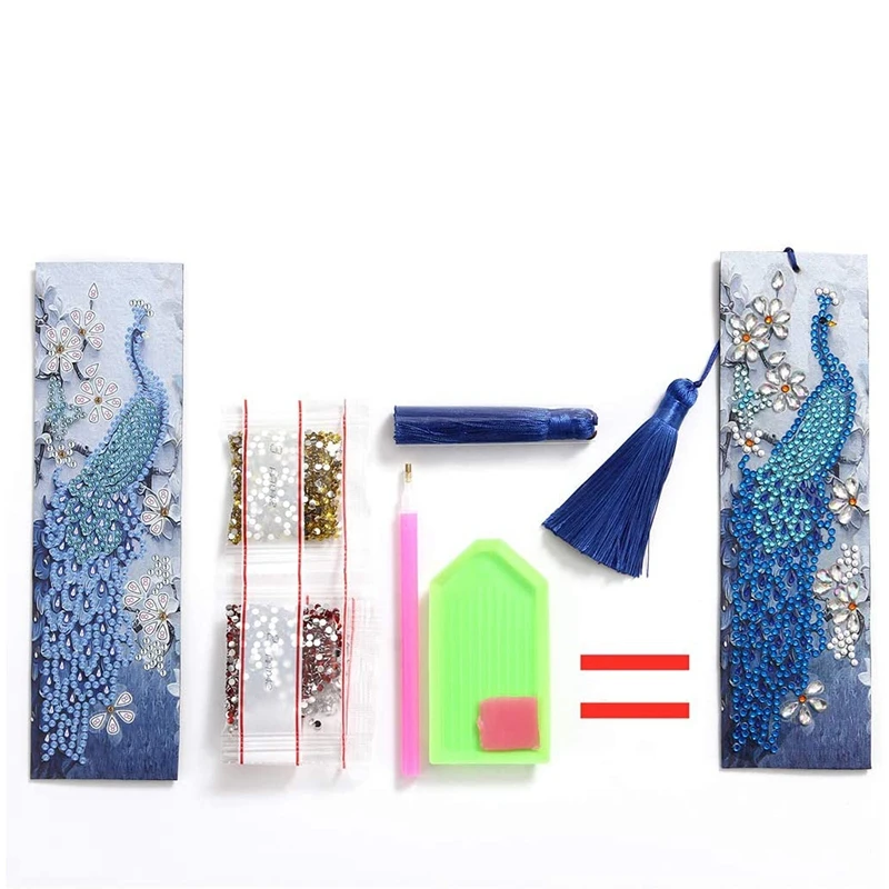 

Набор для алмазной вышивки «сделай сам», набор для рисования по номерам, Набор для вышивки, кисточка, кожаная Закладка, павлин