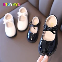 leather children casual shoes spring 2021 new girls bow princess single shoes black white patent leather kids shoes for girls