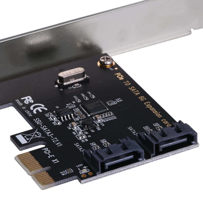 Плата расширения контроллера PCIe PCI Express на SATA3.0 2 порта SATA III 6G|Компьютерные кабели