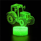 Новый 3D тракторный автомобильный иллюзионный светодиодный ночник 7 кнопок изменяющийся умный сенсорный Настольный светильник Декор подарок Магазин Бар спальня светильник s
