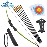 childrens bow and arrow toy set 6 glassfiber arrows arm guard arrow quiver for archery hunting training shooting accessories