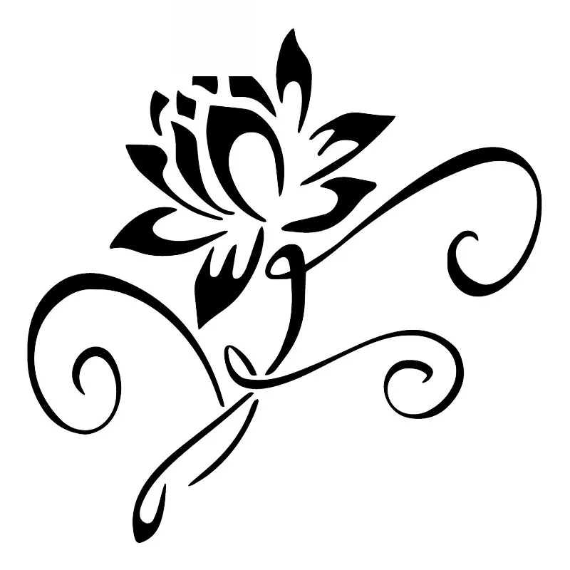 

Car Stickers Lotus Art Cartoon Full Body Decoration Decals Plant Flowers Car Stickers Waterproof Sunscreen Black/white,17cm*17cm