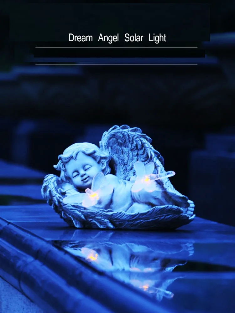 Креативное украшение Ангел мечты на солнечной батарее автоматическое освещение