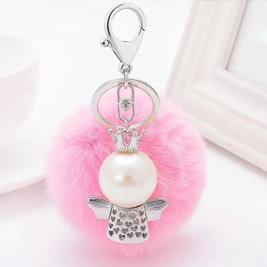 Женский ангел кроличья шерсть сплав брелок висящий плюшевый шар украшения