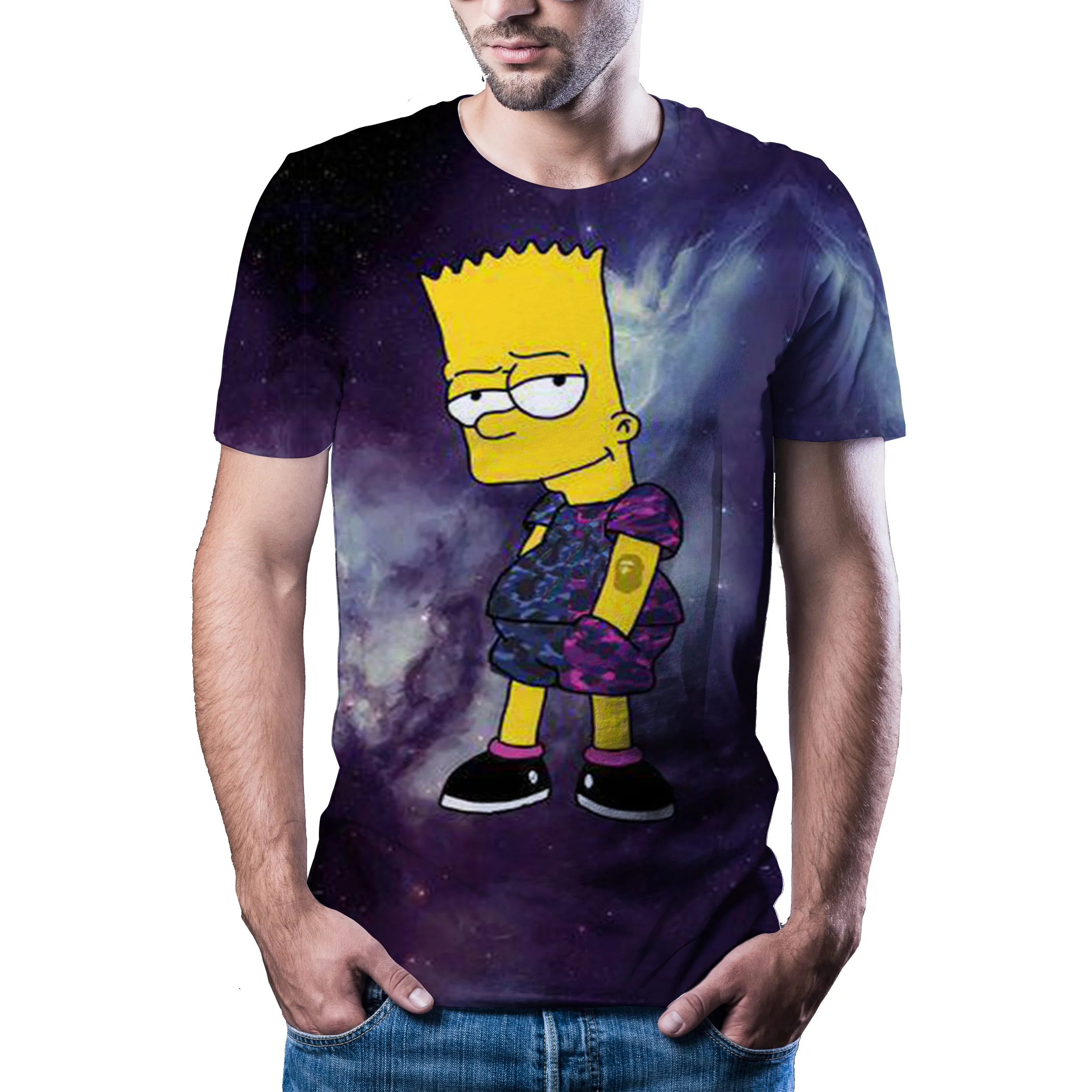 

2020 new 3D natural fun t-shirt men's hot brand men's leisure animal 3D printing t-shirt men's clothes T-shirt summer Asian size