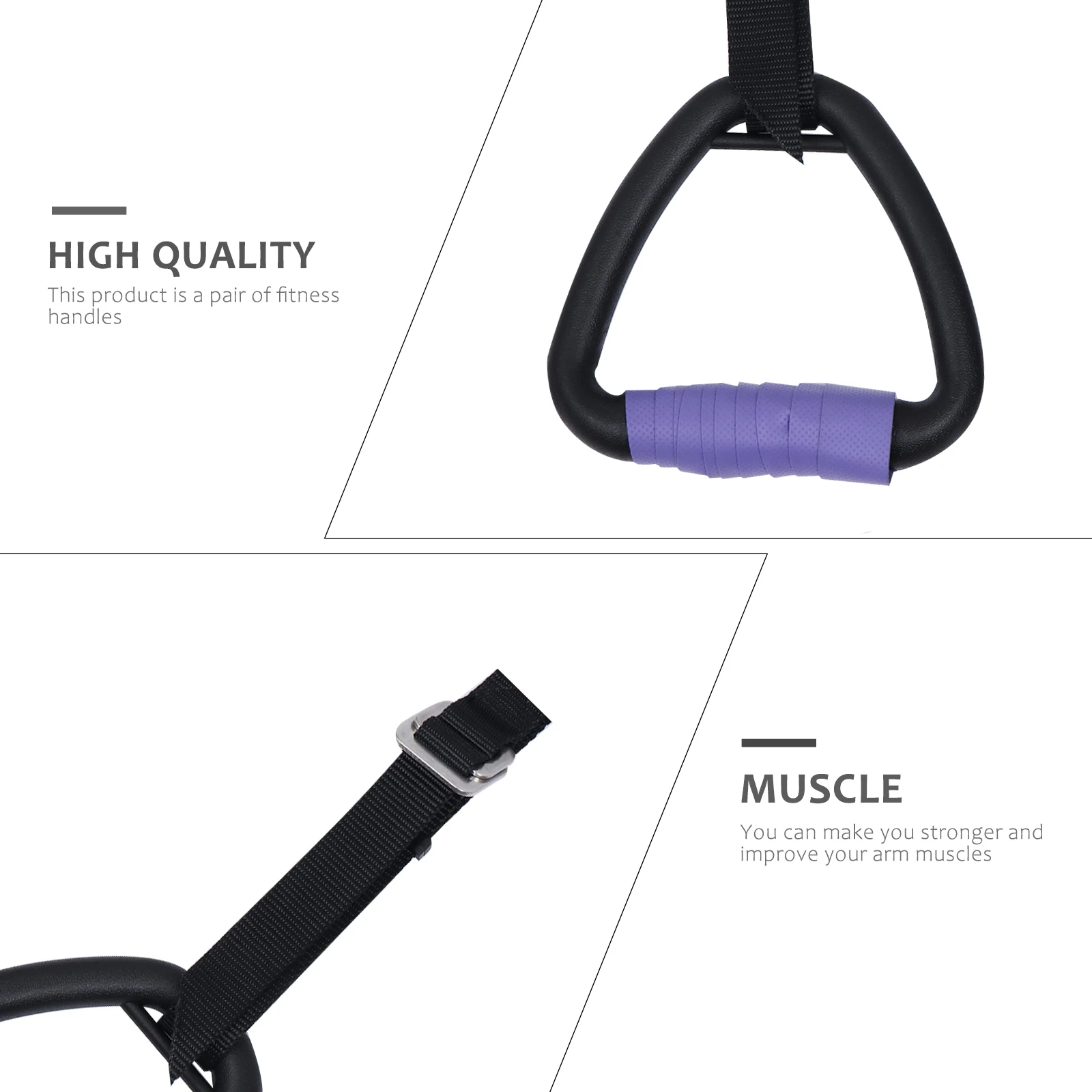 

1 Set Adults Children Durable Pull-Up Fitness Chin Up Handle Strap Rope Ring Equipment