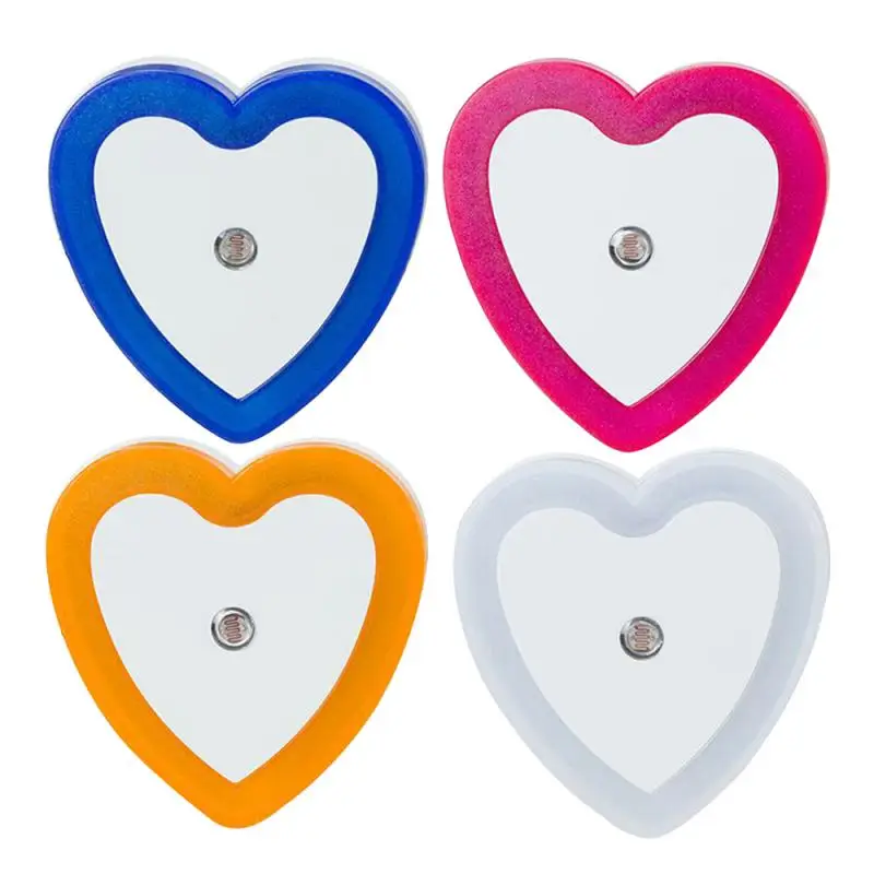 

US/EU Heart-shaped Creative Energy-saving Light Control Night Light LED Sensor Light Home Smart Night Light Baby Bedroom Lamp