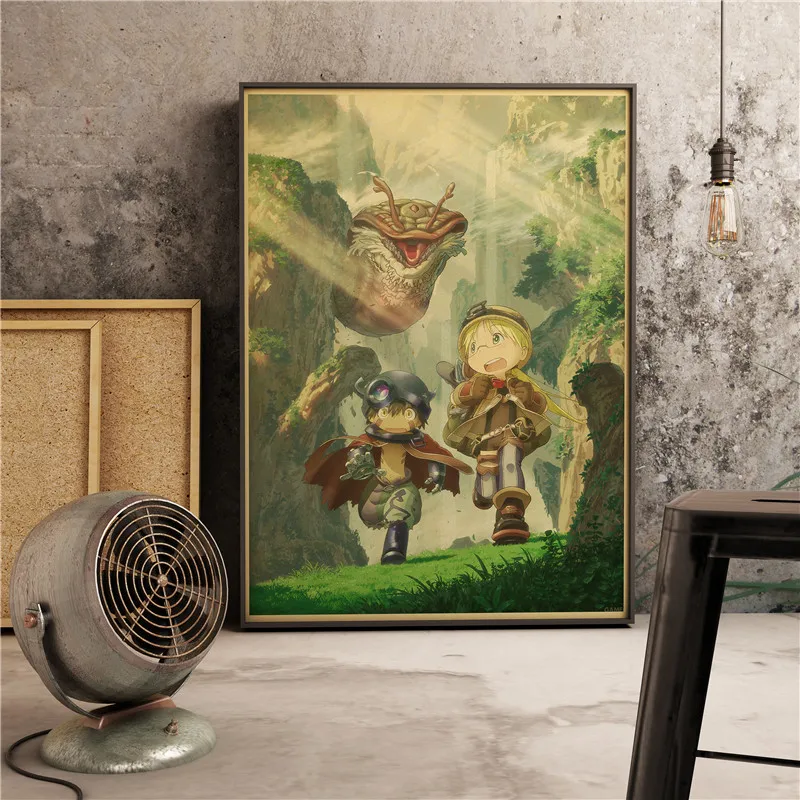 Японское аниме сделано в бездне ретро картина искусство домашний декор бар кафе
