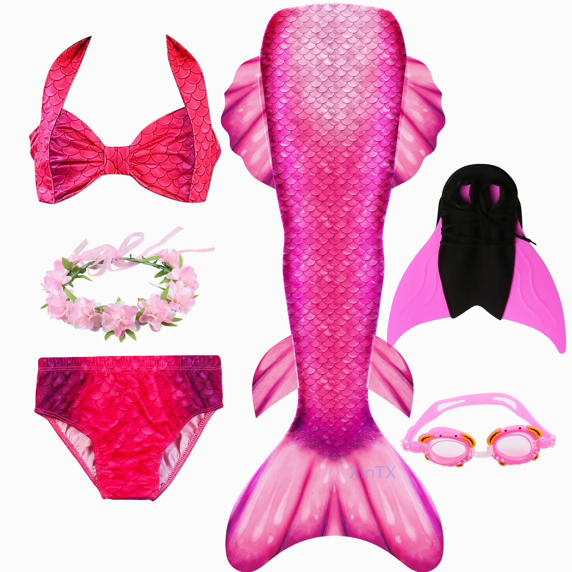 Новинка 2019 года! Высокое качество Русалочка с плавником платье русалки для детей