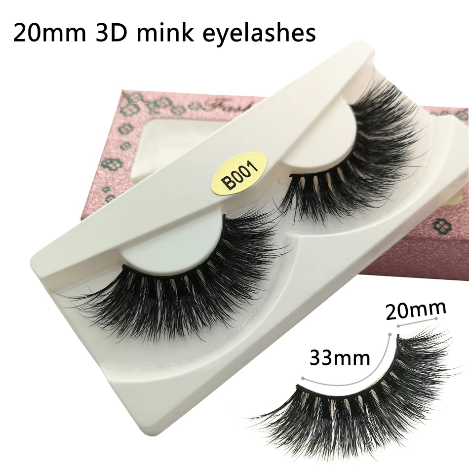 20mm Mink Hair Lashes 100% Soft False Eyelashes Wispy Fluffy Lashes Eye Makeup Tools Multilayers Handmade Lash