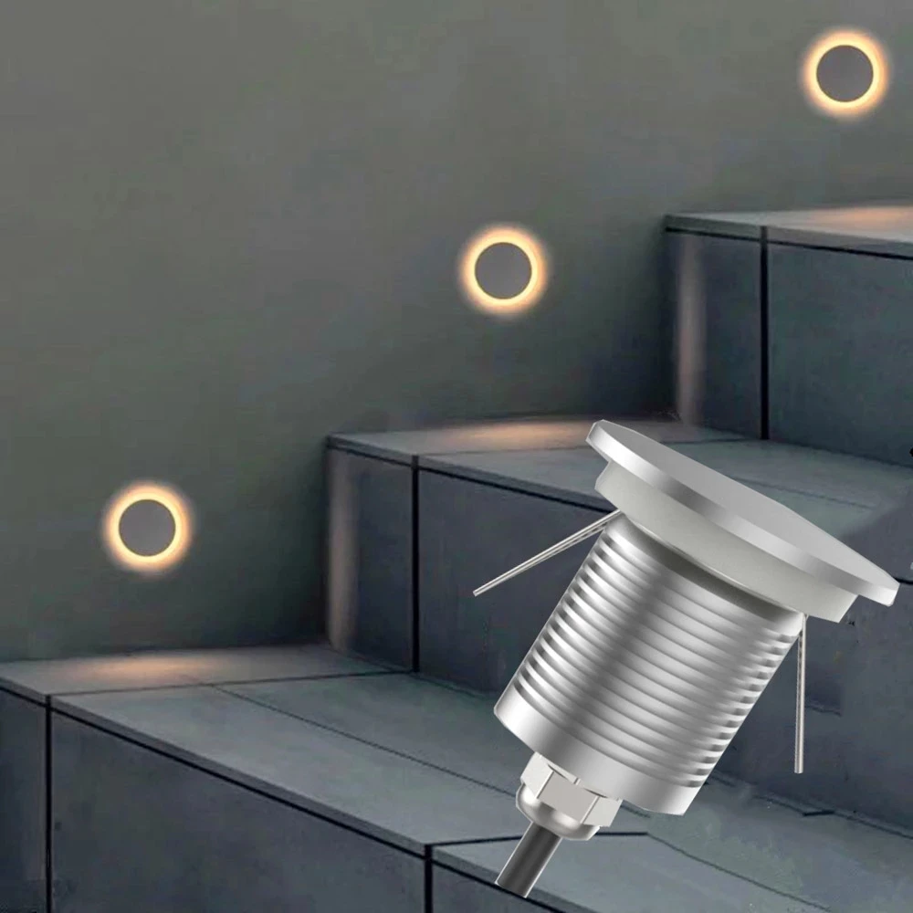 

IP67 Led Wall Lamp Aluminum Indoor Outdoor 1W Waterproof Wall Light DC12-24V Recessed Stair Bedroom Bathroom Corridor Wall Sco