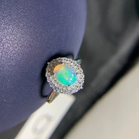 classic 925 silver opal ring for office woman 6mm8mm multicolor natural opal silver ring sterling silver opal jewelry