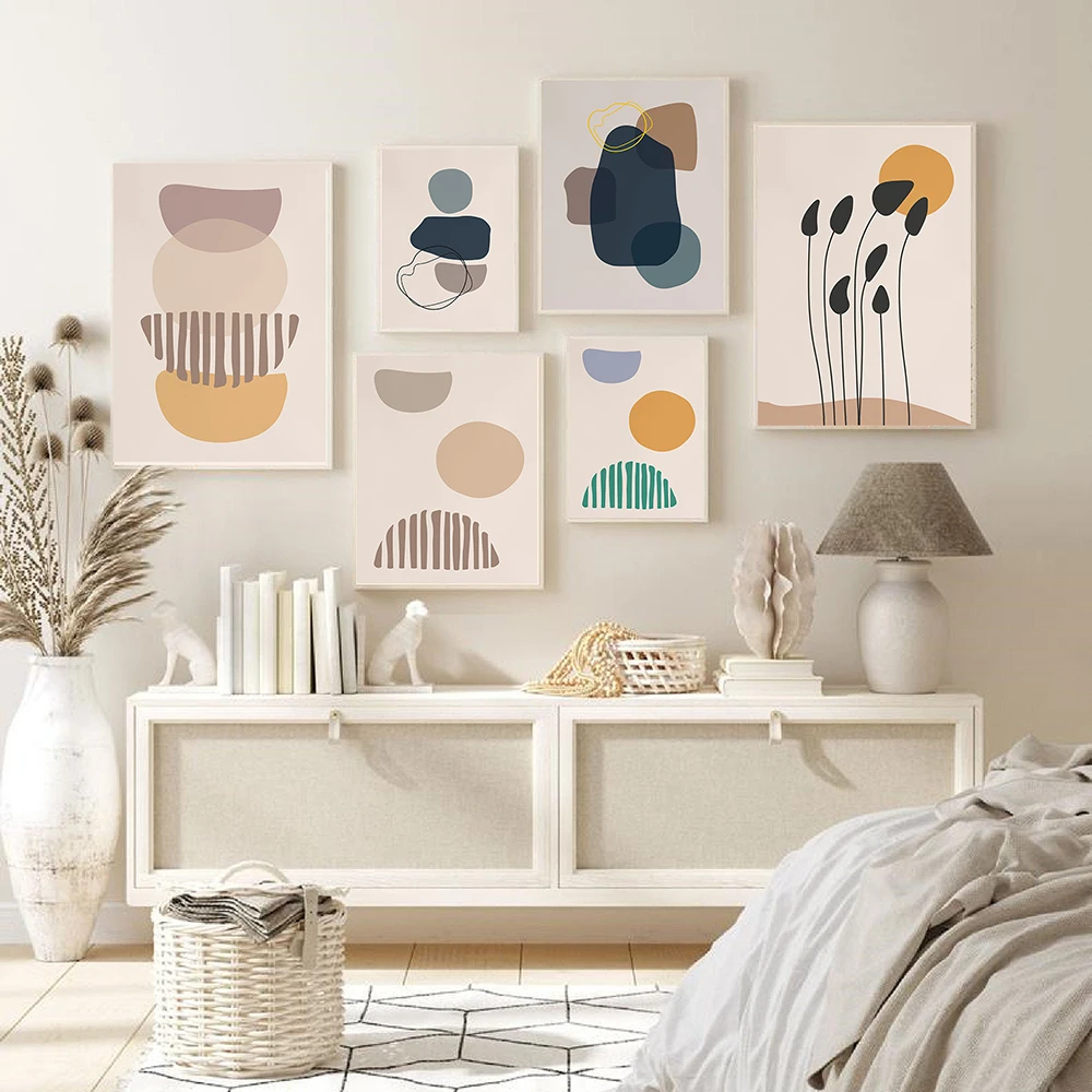 

Modern Abstract Botanical Art Print Gallery Sun and moon Canvas Painting Wall Picture Poster Print Living Room Home Decoration