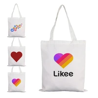likee bag woman fabric shopper large bags for women canvas shoping customizable logo brand designer handbags grocery handbag big